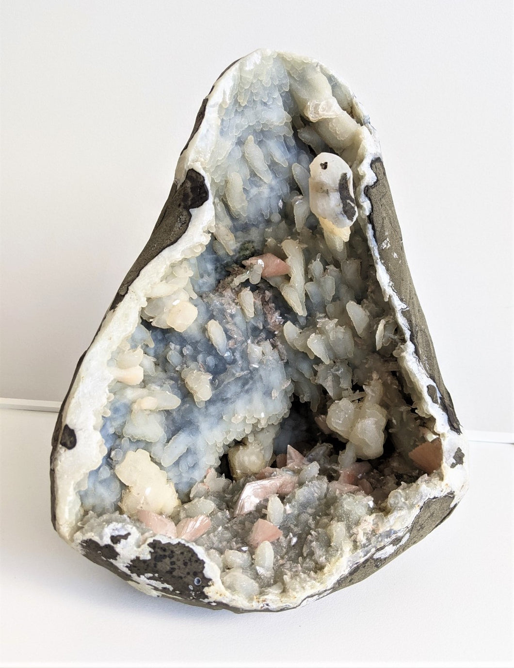 Large Chalcedony+ Heulandite Geode Crystal AP179