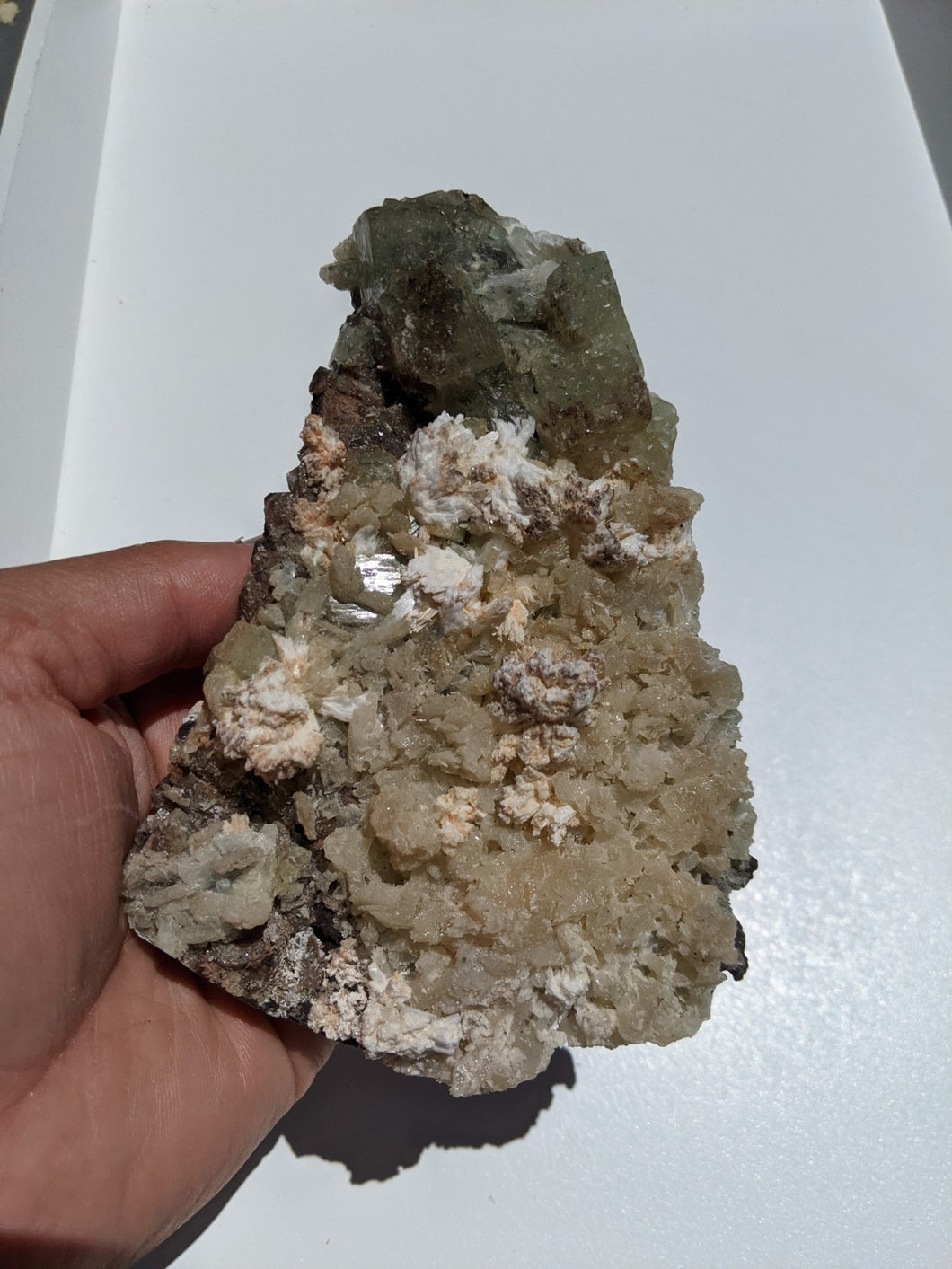 Green Apophyllite with Stilbite Cluster Crystal AP213