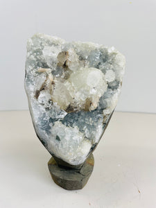 Apophyllite Geode Free Standing Crystal Cluster AP318a