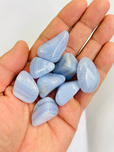 Blue Lace Agate Tumbled Stones TB058 x 1