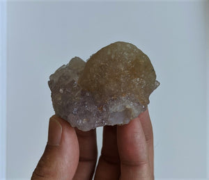 Hemispheroidal/ Botryoidal Fluorite on Quartz Crystal/Mineral, India 60x55mm - Crystal King Australia