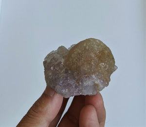 Hemispheroidal/ Botryoidal Fluorite on Quartz Crystal/Mineral, India 60x55mm - Crystal King Australia