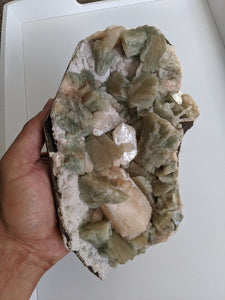 Large Green Heulandite specimen Geode Crystal/Mineral Specimen Rare 1.5kg - Crystal King Australia