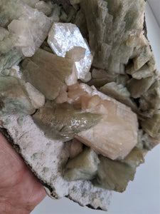 Large Green Heulandite specimen Geode Crystal/Mineral Specimen Rare 1.5kg - Crystal King Australia