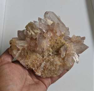 Pink Himalayan Quartz with Chlorite inclusion Cluster Natural Crystal /Mineral 165x125mm - Crystal King Australia