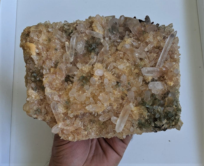 Pink Himalayan Quartz with Chlorite inclusion Cluster Natural Crystal /Mineral 160x130mm - Crystal King Australia