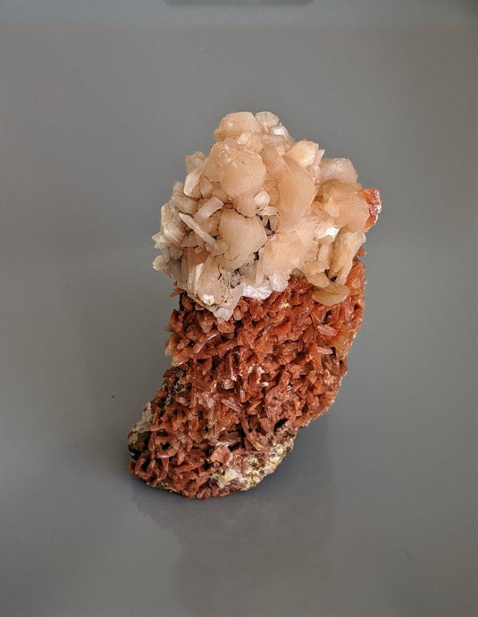 Red Heulandite with Stilbite Natural Crystal/Mineral 140x90mm - Crystal King Australia
