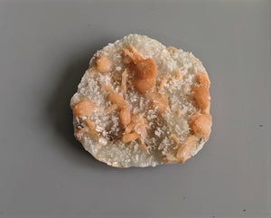 Dark Orange Stilbite with Chalcedony Natural Crystal 130x120mm - Crystal King Australia