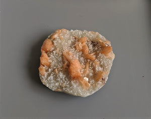 Dark Orange Stilbite with Chalcedony Natural Crystal 130x120mm - Crystal King Australia