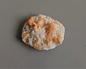 Dark Orange Stilbite with Chalcedony Natural Crystal 100x85mm - Crystal King Australia