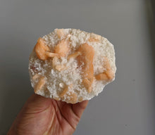 Load image into Gallery viewer, Dark Orange Stilbite with Chalcedony Natural Crystal 100x85mm - Crystal King Australia
