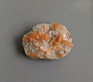 Dark Orange Stilbite with Chalcedony Natural Crystal 130x95mm - Crystal King Australia