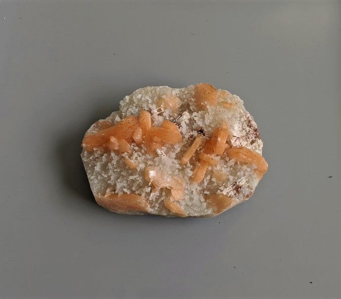 Dark Orange Stilbite with Chalcedony Natural Crystal 130x95mm - Crystal King Australia