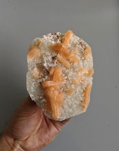 Load image into Gallery viewer, Dark Orange Stilbite with Chalcedony Natural Crystal 130x95mm - Crystal King Australia
