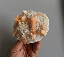 Load image into Gallery viewer, Dark Orange Stilbite with Chalcedony Natural Crystal 100x85mm - Crystal King Australia
