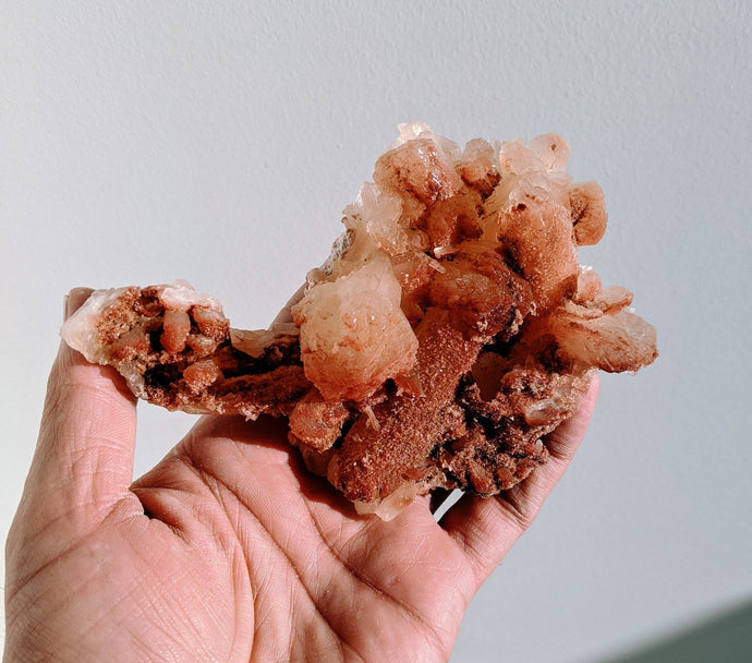 Red-Orange Stilbite Natural Crystal/Mineral 130x90mm - Crystal King Australia