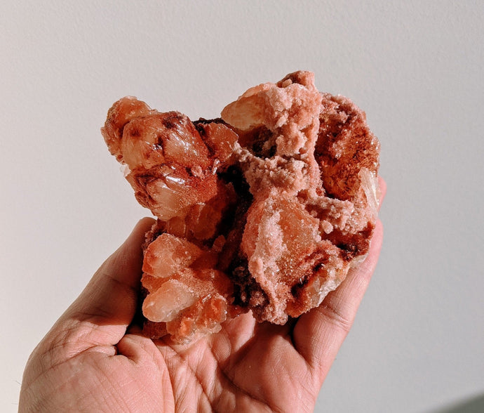 Red-Orange Stilbite Natural Crystal/Mineral 105x100mm - Crystal King Australia