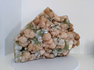 XX Large Green Apophyllite & Stilbite Free Standing Specimen (17kg) 33x32cm - Crystal King Australia