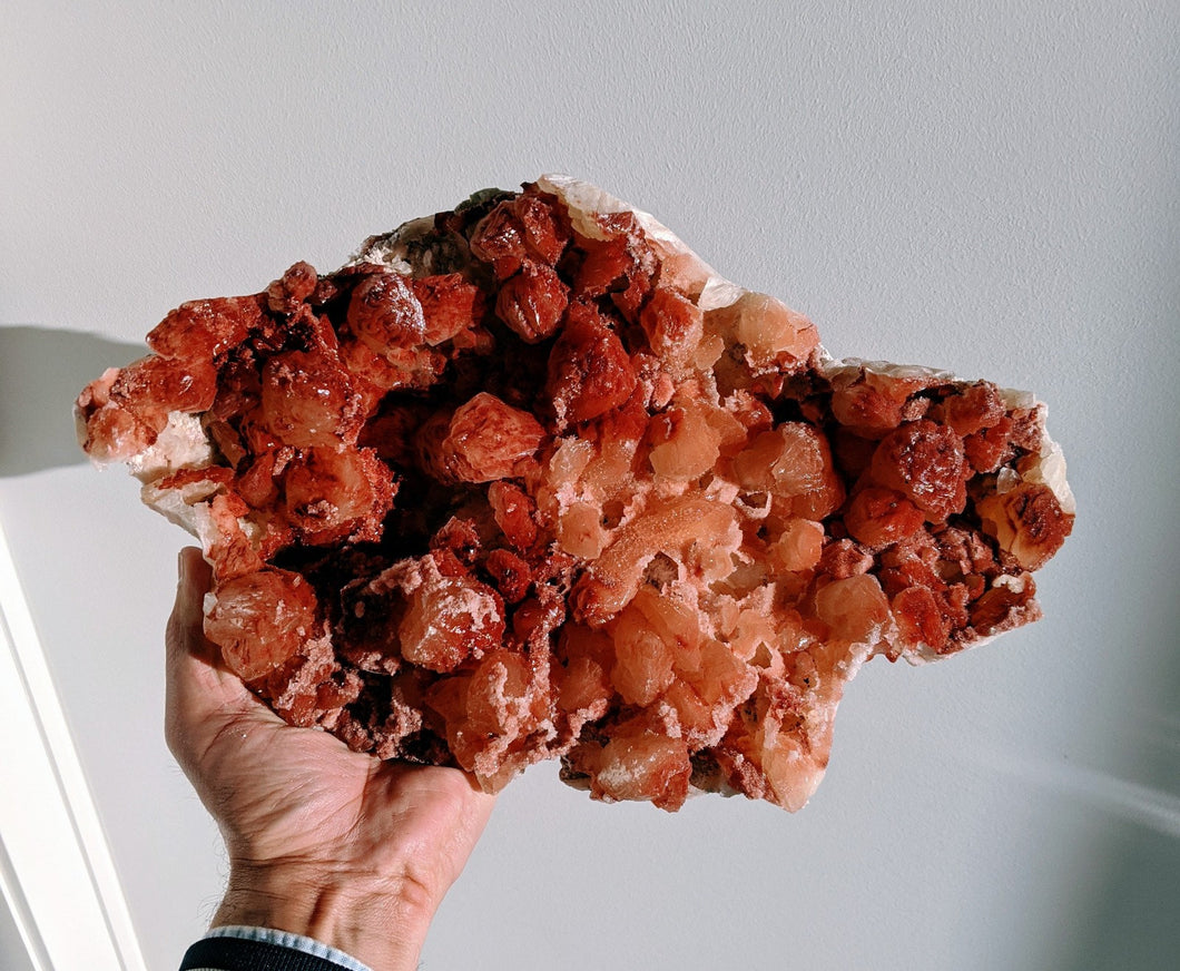 Red-Orange Stilbite (x-Large) Natural Crystal/Mineral 350x220mm Rare Collectors piece - Crystal King Australia