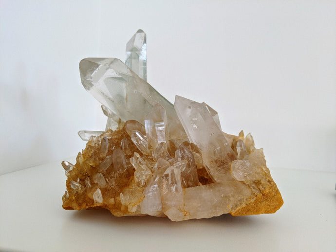 Green Phantom Quartz Cluster Natural Himalayan Crystal 200x200mm - High Grade - Crystal King Australia