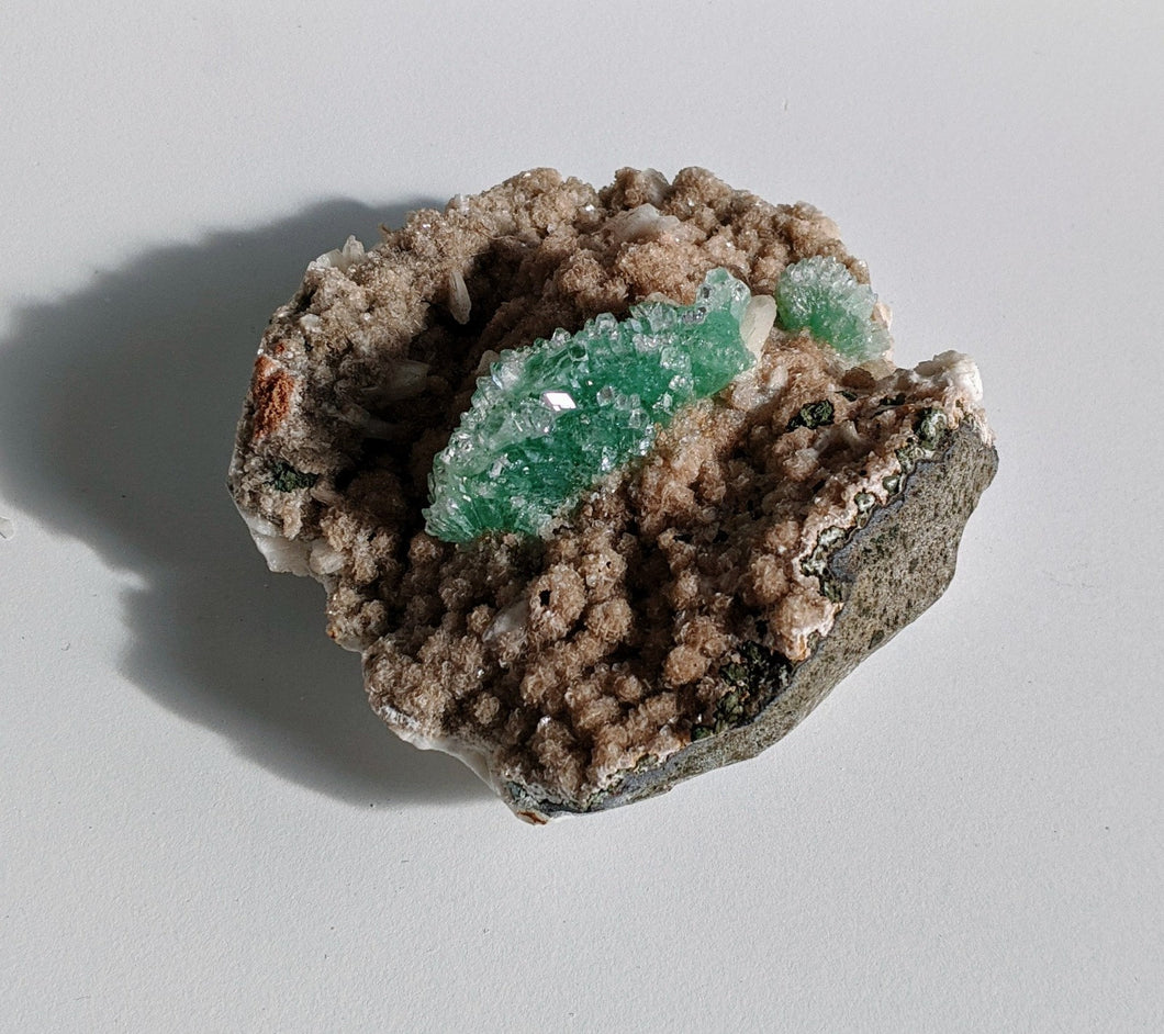 Green Apophyllite pointed Crystal RARE 100x100mm - Crystal King Australia