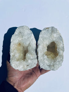 Moroccan Quartz Geode Pair Natural QG11